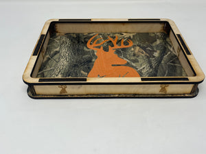 Wood Tray for Every Day Carry Items - Camo Deer