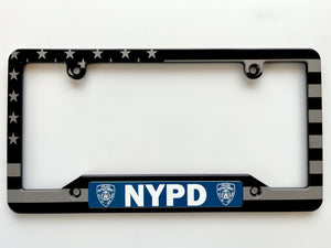 American Flag Blue Line and NYPD License Plate Frame
