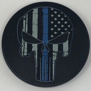 Punisher American Flag Blue Line Hitch Cover