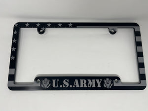 Army American Flag Aluminum License Plate Frame