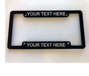 Custom Black License Plate Frame - double