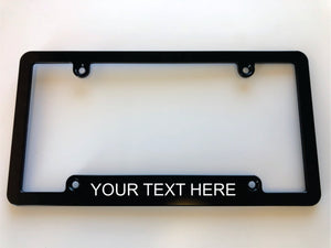 Custom Black License Plate Frame - single
