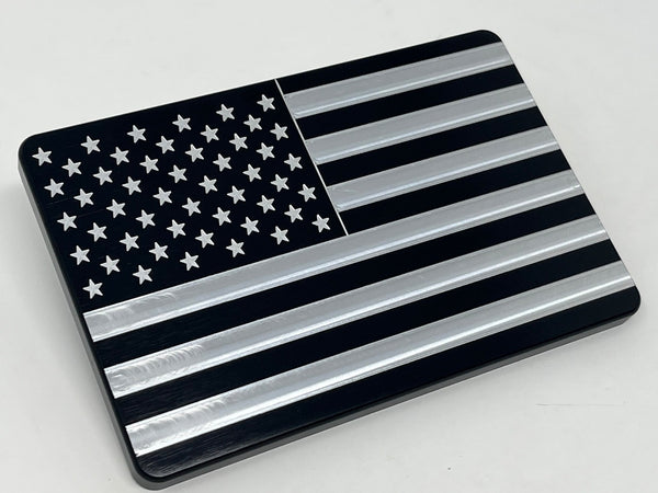 American Flag Black Machine Engraved Aluminum Hitch Cover – HMC BILLET