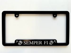 Semper Fi Aluminum License Plate Frame