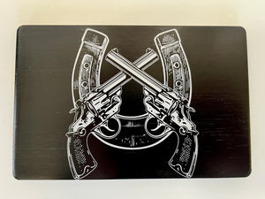 Horseshoe Crossed Revolvers Hitch Cover