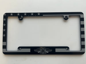 Fleet Marine Force American Flag Aluminum License Plate Frame