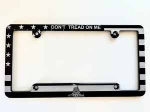 Don’t Tread On Me American Flag Aluminum License Plate Frame