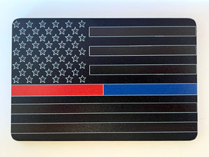 American Flag Black Out Blue and Red Line Hitch Cover
