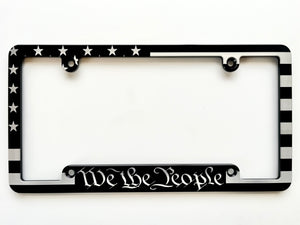 We The People American Flag Aluminum License Plate Frame