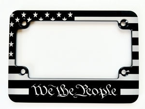 We the People American Flag Aluminum Motorcycle License Plate Frame
