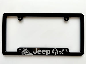 Jeep Girl Aluminum License Plate Frame