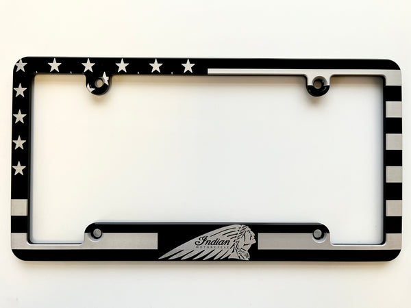 Indian American Flag Billet Aluminum License Plate Frame – HMC BILLET