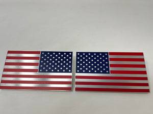 Billet Aluminum Color American Flag Emblem Set