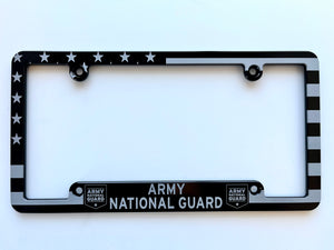 Army National Guard American Flag Aluminum License Plate Frame