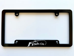 Fish On Aluminum License Plate Frame