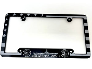 USS Intrepid CVS-11 American Flag Billet Aluminum License Plate Frame