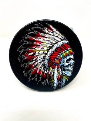 Indian Skull Headdress Hitch Cover