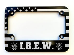 IBEW American Flag Motorcycle Aluminum License Plate Frame