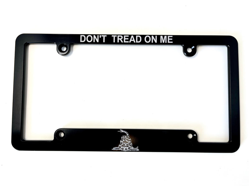 Don't Tread On Me Gadsden Flag Billet Aluminum License Plate Frame
