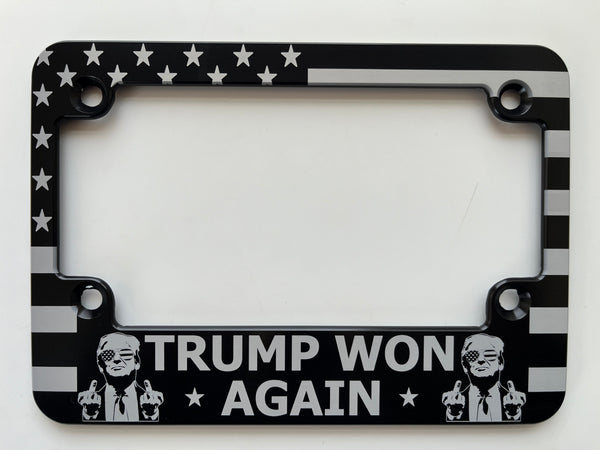 Trump Won MAGA American Flag Billet Aluminum Motorcycle License Plate ...