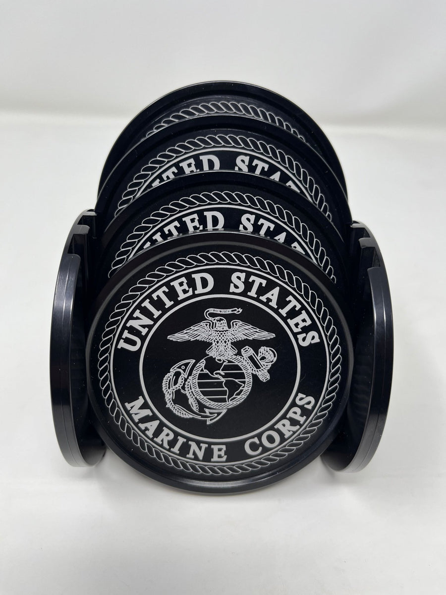 Marine Corps Billet Aluminum Coaster Set – HMC BILLET