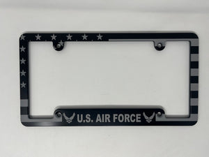 Air Force - New Logo American Flag Aluminum License Plate Frame