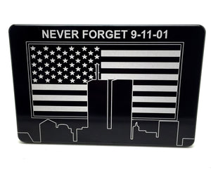 Never Forget 9-11-01 With American Flag Hitch Cover
