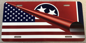 American Flag over Tennessee Flag