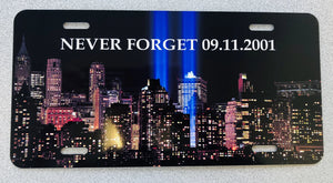 Never Forget 9-11 with Skyline License Plate