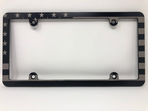 American Flag Slim Aluminum License Plate Frame