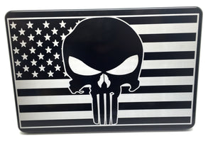 American Flag with Punisher Hitch Cover