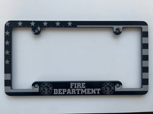 American Flag Fire Department License Plate Frame