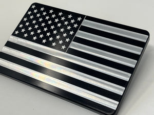 American Flag Black Machine Engraved Aluminum Hitch Cover