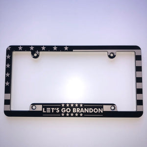 American Flag Let's Go Brandon Aluminum License Plate Frame