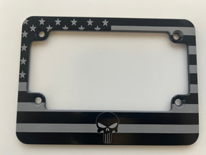 Punisher American Flag - Motorcycle License Plate Frame