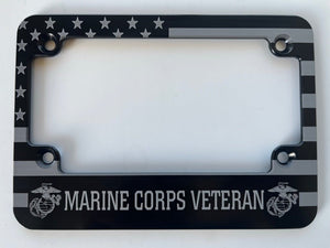 Targa Portatarga Moto In Alluminio Con Bandiera Americana 3D - Black Flag - BLVD
