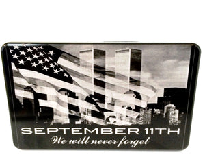 Never Forget 9/11 with Flag and Skyline Hitch Cover