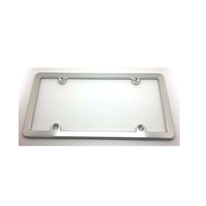 Standard License Plate Frame Slim Line Silver