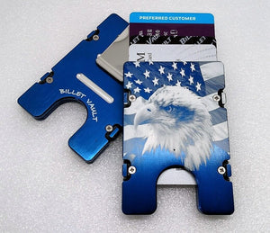 Eagle with American Flag - BilletVault Aluminum Wallet