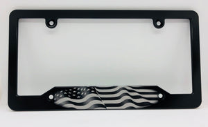 Waving American Flag License Plate Frame